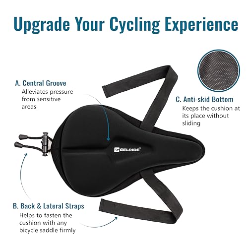 GELRIDE Advanced Gel Bicycle Saddle Seat Cushion Cover for Indoor Outdoor Cycling, Exercise Cycle - Soft and Washable, 100% Gel Material, Made in India (Advanced) - Image 5