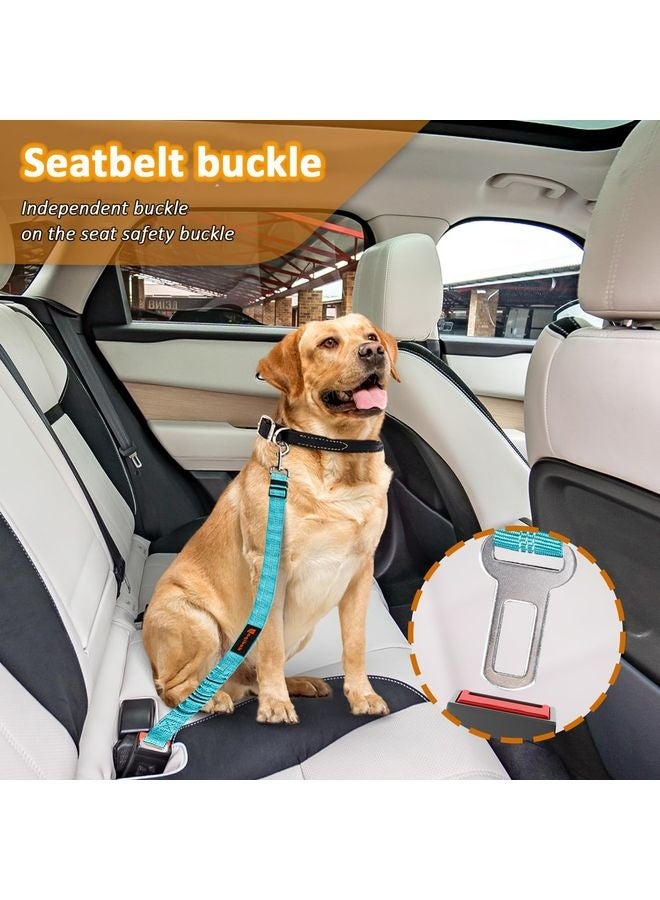 MOWKIT Dog Seat Belt Harness for Car, 3 in 1 Pet Dog Car Seatbelt Leash, Retractable Restraint Secures to Vehicle Headrest & Adjustable Reflective Bungee Dog Seatbelt Tether - Image 2