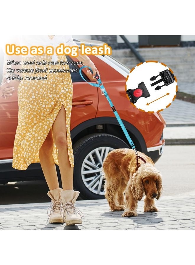 MOWKIT Dog Seat Belt Harness for Car, 3 in 1 Pet Dog Car Seatbelt Leash, Retractable Restraint Secures to Vehicle Headrest & Adjustable Reflective Bungee Dog Seatbelt Tether - Image 5