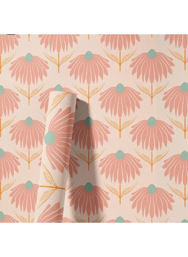 Hand-painted Chrysanthemum Small Fresh Abstract Plant Flower Self-adhesive Wallpaper Background Wall Wallpaper Bedroom Porch Mural - Image 5