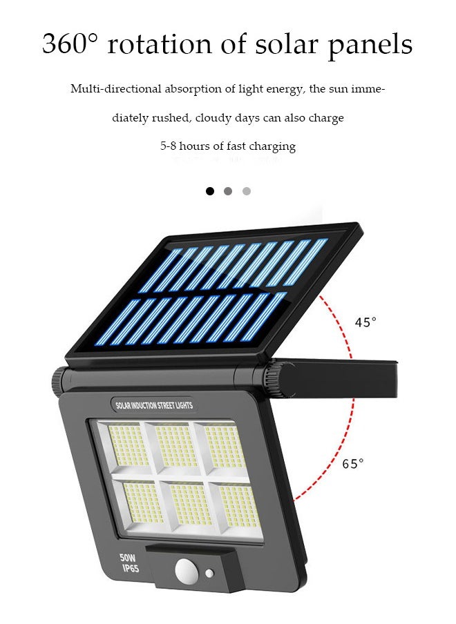 DUNISO Solar Outdoor Lantern, USB human body sensing wall mounted remote control light, with 360 ° rotating solar panel, three lighting modes, 1800mAh, suitable for courtyards, exterior walls, parks, corridors, 175 * 140 * 25mm,black  - Image 5