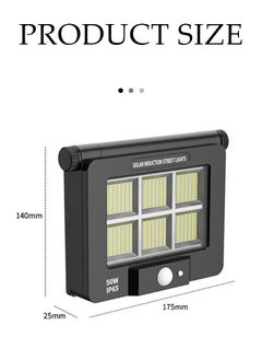 DUNISO Solar Outdoor Lantern, USB human body sensing wall mounted remote control light, with 360 ° rotating solar panel, three lighting modes, 1800mAh, suitable for courtyards, exterior walls, parks, corridors, 175 * 140 * 25mm,black  - Image 2