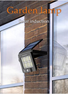 DUNISO Solar Outdoor Lantern, USB human body sensing wall mounted remote control light, with 360 ° rotating solar panel, three lighting modes, 1800mAh, suitable for courtyards, exterior walls, parks, corridors, 175 * 140 * 25mm,black  - Image 3