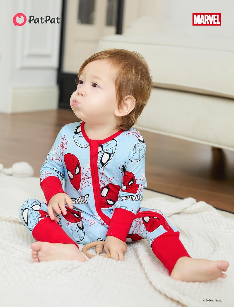 ديزني Disney Marvel Baby Girl Clothes 2-Way Zip Romper with Headband 0-18 Months - Image 2