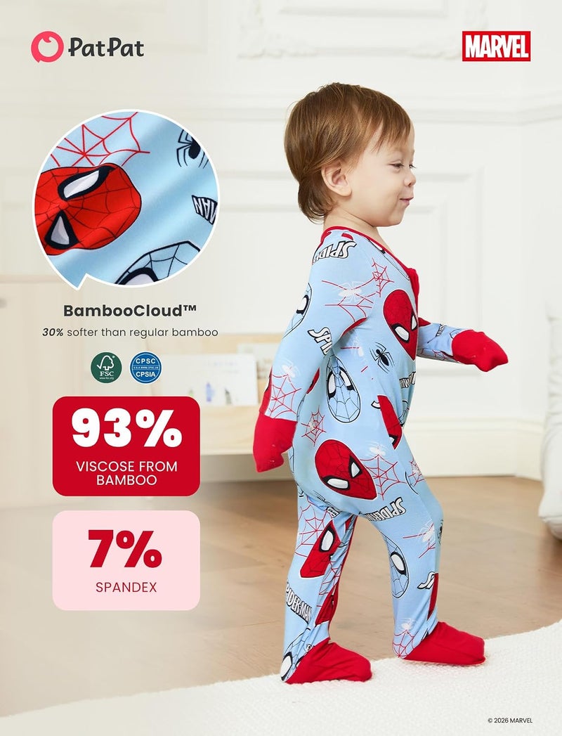 ديزني Disney Marvel Baby Girl Clothes 2-Way Zip Romper with Headband 0-18 Months - Image 5