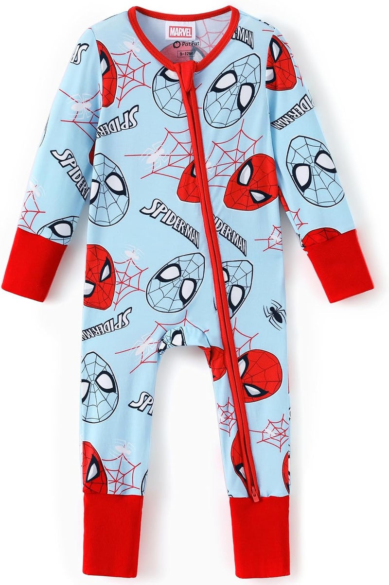 ديزني Disney Marvel Baby Girl Clothes 2-Way Zip Romper with Headband 0-18 Months - Image 1