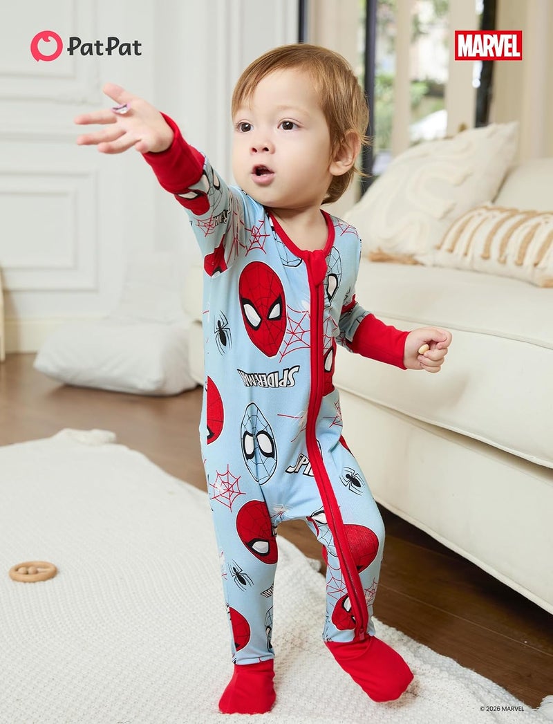 ديزني Disney Marvel Baby Girl Clothes 2-Way Zip Romper with Headband 0-18 Months - Image 3