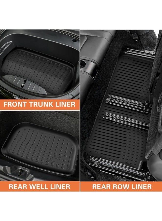 Floor Mats for Tesla Model Y 2025-2026 All Weather Durable TPE Automotive Interior Cargo Liner Floor Mats and Cargo Trunk Mats Accessories (tesla Model Y 2025-2026) - Image 2
