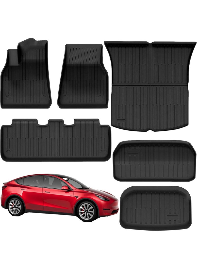 Floor Mats for Tesla Model Y 2025-2026 All Weather Durable TPE Automotive Interior Cargo Liner Floor Mats and Cargo Trunk Mats Accessories (tesla Model Y 2025-2026) - Image 1