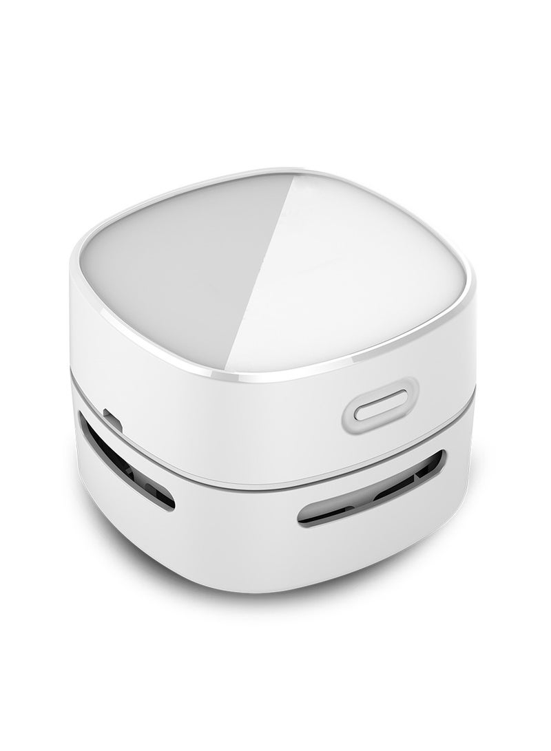 تلاكسكا منظف هوائي مكتبي، منظف طاولات صغيرة محمولة منظف للأتربة، قدرة تحمل عالية تصل إلى 400 دقيقة، تصميم لاسلكي و 360 درجة قابل للدوران للوحة المفاتيح/المنزل/المكتب (شحن أبيض) - Image 1