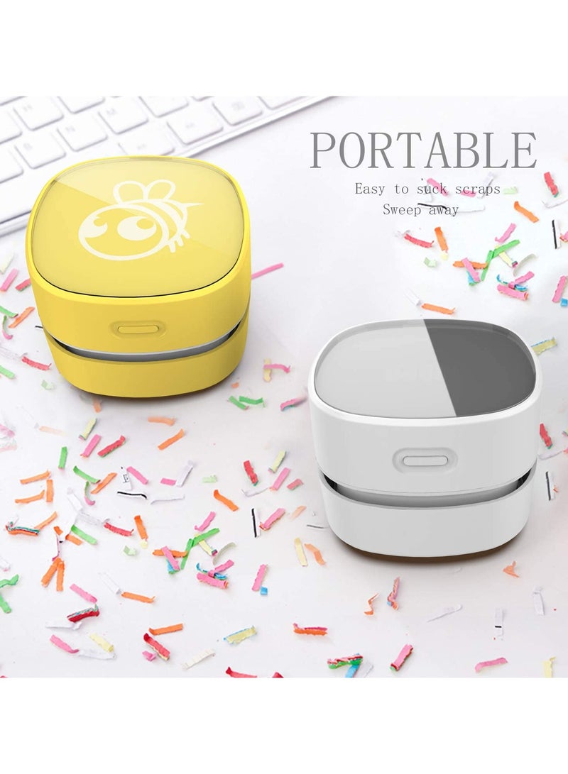 تلاكسكا منظف هوائي مكتبي، منظف طاولات صغيرة محمولة منظف للأتربة، قدرة تحمل عالية تصل إلى 400 دقيقة، تصميم لاسلكي و 360 درجة قابل للدوران للوحة المفاتيح/المنزل/المكتب (شحن أبيض) - Image 4