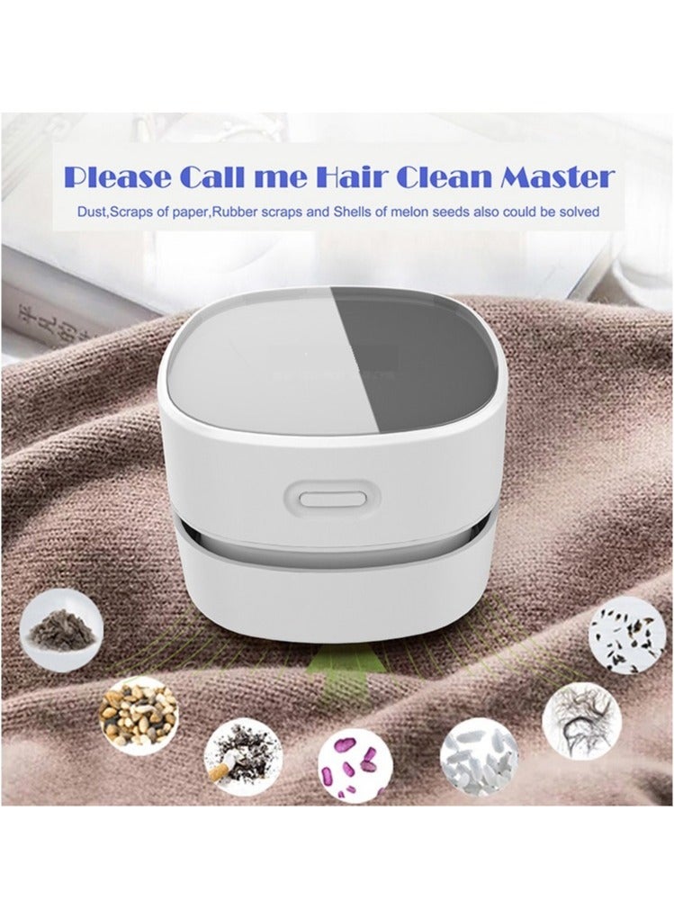 تلاكسكا منظف هوائي مكتبي، منظف طاولات صغيرة محمولة منظف للأتربة، قدرة تحمل عالية تصل إلى 400 دقيقة، تصميم لاسلكي و 360 درجة قابل للدوران للوحة المفاتيح/المنزل/المكتب (شحن أبيض) - Image 5