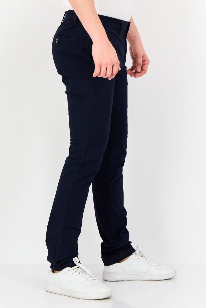 GAP Men Skinny Fit Plain Stretchable Chino Pants, Navy - Image 2