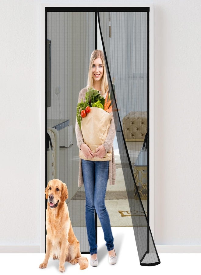 Iduontis Magnetic Screen Door - Fit for Door Size: 30x80 Inch, Screen Itself Size: 32"x82", Hands Free Mesh Partition,Heavy Duty Screen Door Mesh Curtain Keeps Bugs Out, Frame Hook & Loop, Pet and Kid Friendly - Image 1