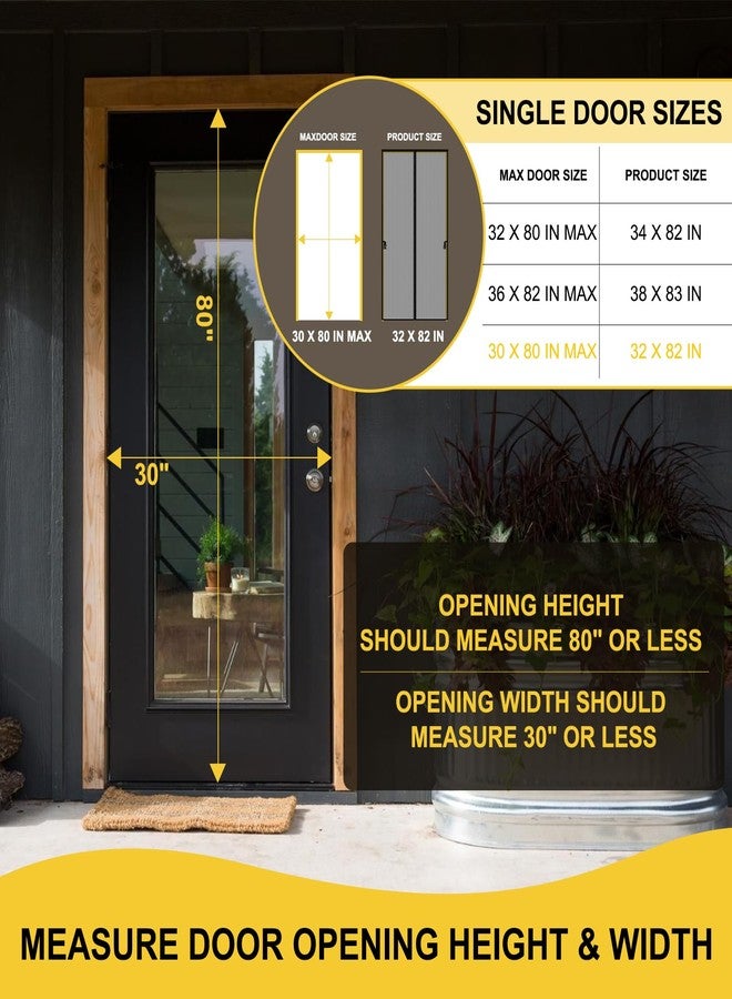 Iduontis Magnetic Screen Door - Fit for Door Size: 30x80 Inch, Screen Itself Size: 32"x82", Hands Free Mesh Partition,Heavy Duty Screen Door Mesh Curtain Keeps Bugs Out, Frame Hook & Loop, Pet and Kid Friendly - Image 2