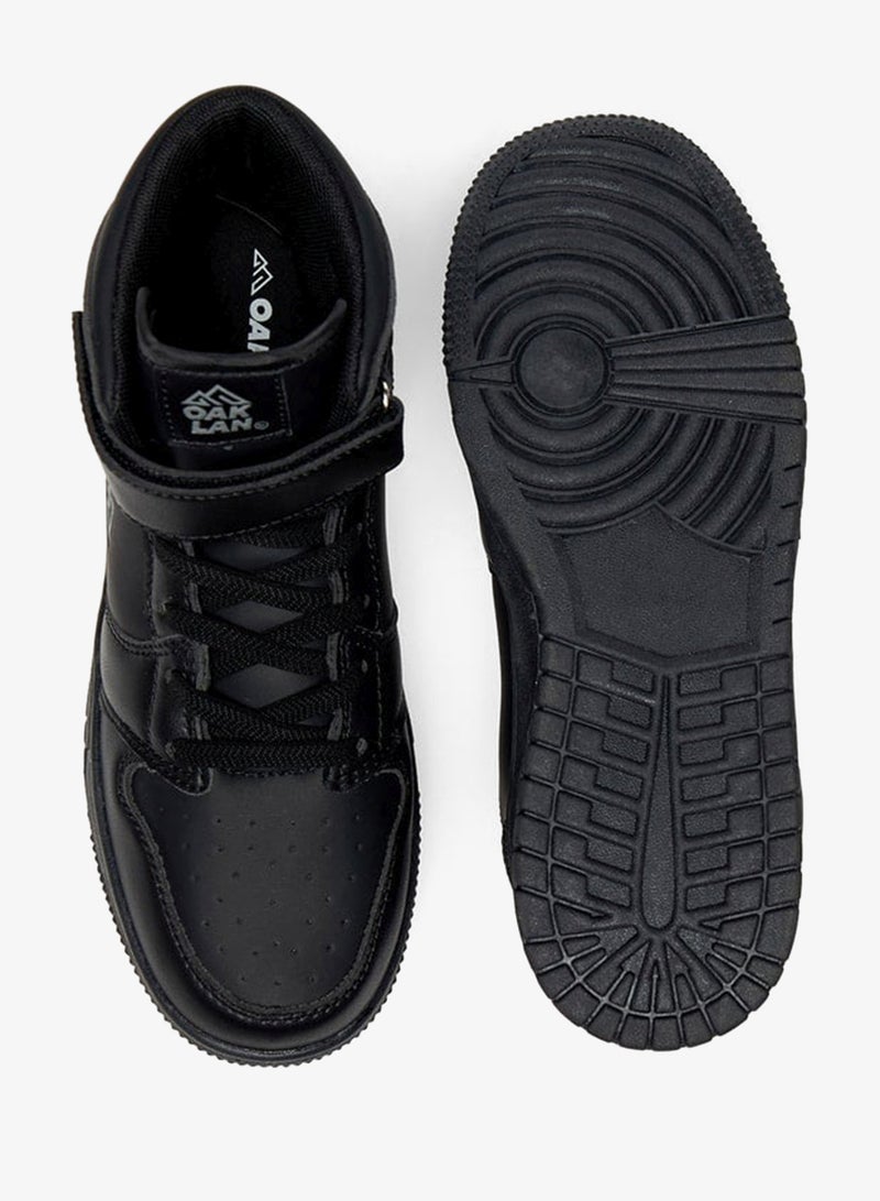 Oaklan by Shoexpress Panelled High-Top Sneakers with Hook and Loop Closure - Image 4