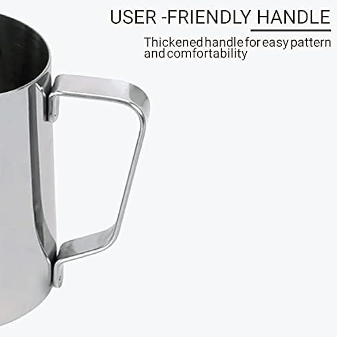Unity Stainless Steel Milk Frothing Pitcher 350Ml 12Oz Measuring Milk Steaming Pitcher Milk Frother JugEspresso Steamer For Latte Art Barista Coffee Cup With Perfect Inside BuiltIn Scale - Image 4