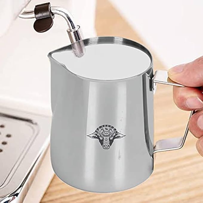 Unity Stainless Steel Milk Frothing Pitcher 350Ml 12Oz Measuring Milk Steaming Pitcher Milk Frother JugEspresso Steamer For Latte Art Barista Coffee Cup With Perfect Inside BuiltIn Scale - Image 5