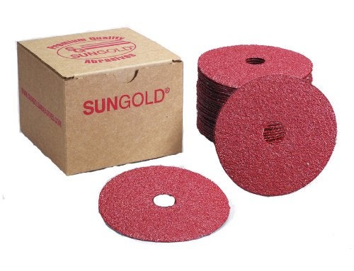 Sungold Abrasives 17246 5" x 7/8" Center Hole Center Hole 16 Grit Aluminum Oxide Fiber Disc (25 Pack) - Image 5