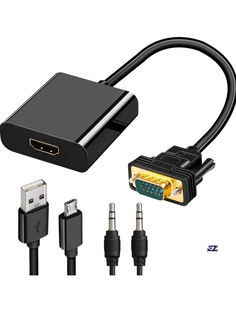 ELTRAZONE VGA to HDMI Adapter – 1080P VGA Male to HDMI Female Converter for Computer, Desktop, Laptop, PC, Monitor, Projector, HDTV – High-Quality Video and Audio Output - Image 1