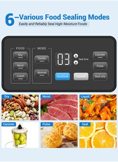 INKBIRD INKBIRD Home Food Vacuum Sealer Machine INK-VS04 with Starter Kit, Dual Motor, Dual Pump, Multiple Functions, Countdown LED, Built-in Cutter and Bag Storage, with Overheat Protection  - Image 4
