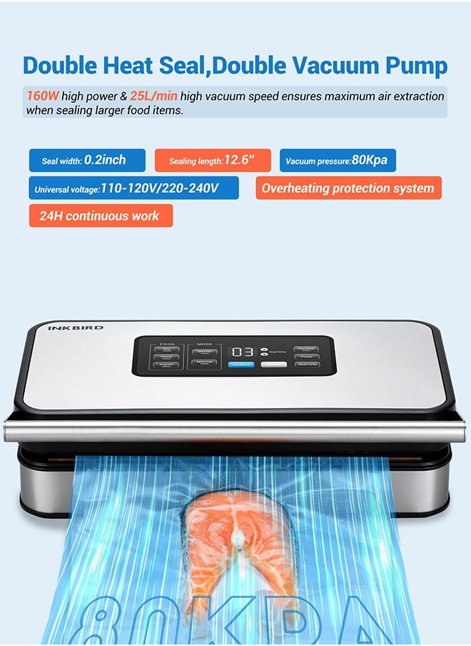 INKBIRD Home Food Vacuum Sealer Machine INK-VS04 with Starter Kit, Dual Motor, Dual Pump, Multiple Functions, Countdown LED, Built-in Cutter and Bag Storage, with Overheat Protection - pzsku/Z74689D369E8EA52D4A6AZ/45/_/1732516379/a1180f6f-6ac0-47e2-ba27-4b52dec4c0d4