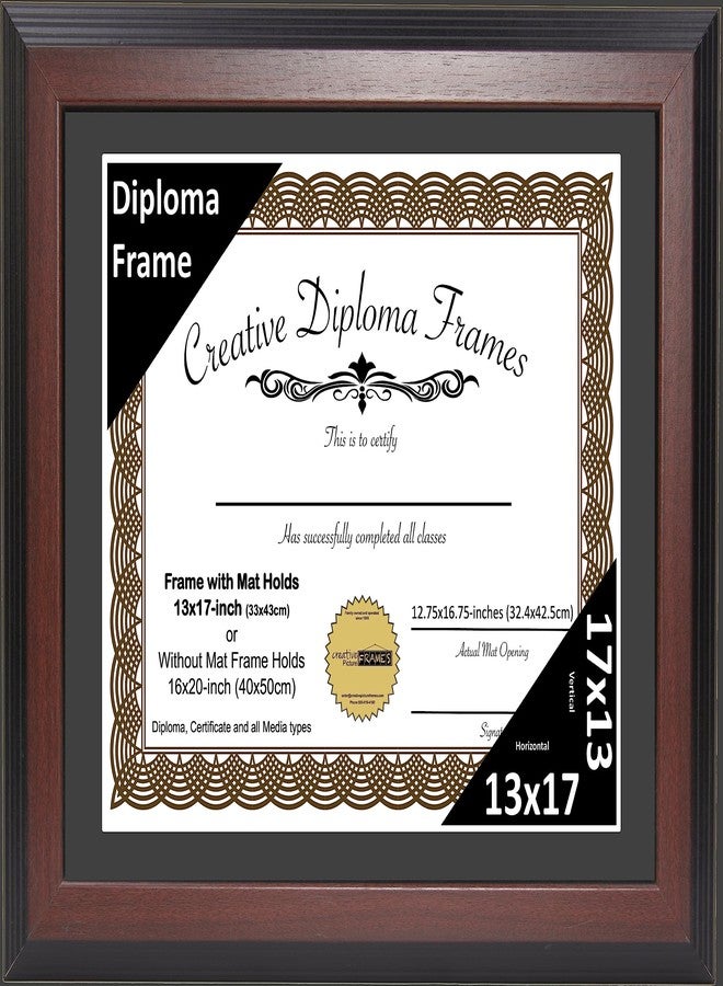 كرييتف بكتشر فريمز إطار صور إبداعي مقاس 13 × 17 بوصة، مصنوع من خشب الماهوجني، مع حواف سوداء، يتسع لوثائق مقاس 13 × 17 بوصة، مزود بزجاج وعلاقة جدارية مثبتة. - Image 1