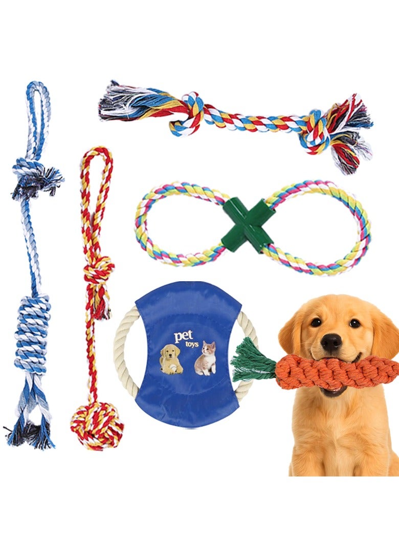 YdingYshengL Pet Puppy Toys Gift Set for Small Dogs, 6 Pack Dog Rope Toy for Fun and Teeth Cleaning,Tug of War and Rope Toys for Puppy to Small Dogs - Image 1