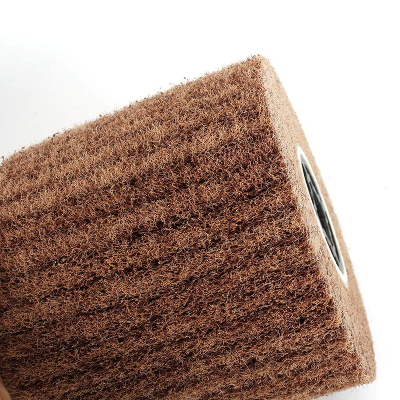 Baisiky 120x100x19mm Non-Woven Abrasive Wire Drawing Polishing Burnishing Wheel Flap Brush for Surface Treatment Stainless Steel, Aluminum, Copper, and More - 180 Grit - Image 3