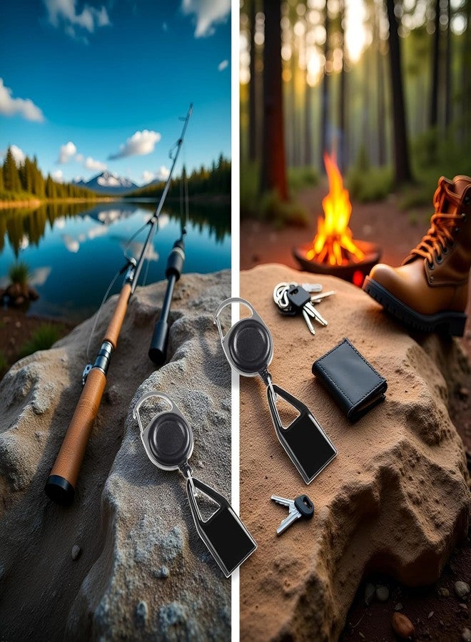 WLngtv 4 Piece Pants Lighter Clip,Retractable Belt,Anti Lost Retractable Lighter Cover Keychain Belt Leash for Fishing Hiking, Protective Cover for Camping House Supplies - Image 4