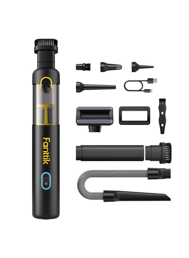 Fanttik Slim V8 Apex Car Vacuum, 4-in-1 Portable Mini Cordless Vacuum with 19000pa Suction Power, Type-C Charge, 2 Suction Modes, Handheld Vacuum for Car, Office Desk, Keyboards (Black) - Image 1