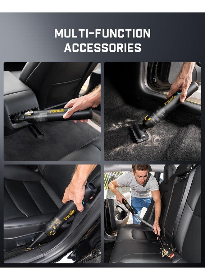 Fanttik Slim V8 Apex Car Vacuum, 4-in-1 Portable Mini Cordless Vacuum with 19000pa Suction Power, Type-C Charge, 2 Suction Modes, Handheld Vacuum for Car, Office Desk, Keyboards (Black) - Image 5