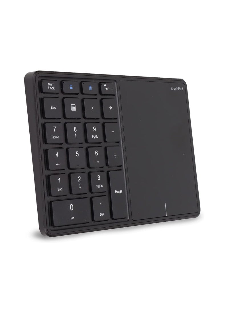 2.4G Wireless Numeric Keypad with Touchpad, 22 Keys Portable Bluetooth Number Pad, Financial Accounting USB C Rechargeable Number KeyboardBlack - Image 1