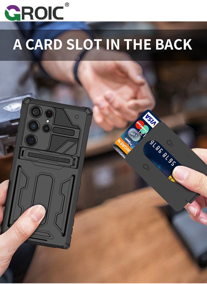 GROIC - Designed for Samsung Galaxy S24 Ultra 6.8" Durable Anti-Drop Mobile Phone Case, Built-in Kickstand with 2 in 1 Detachable Wallet Card Slot with Heavy Duty Protection Shockproof Shell - Image 1