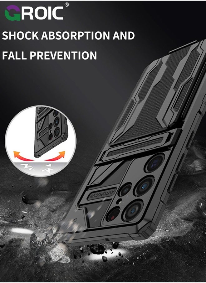 GROIC - Designed for Samsung Galaxy S24 Ultra 6.8" Durable Anti-Drop Mobile Phone Case, Built-in Kickstand with 2 in 1 Detachable Wallet Card Slot with Heavy Duty Protection Shockproof Shell - Image 1