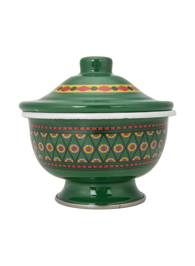 AL SANIDI Najdi inscription bowel, bowel with Lid, Green, Size 13 Cm - Image 1