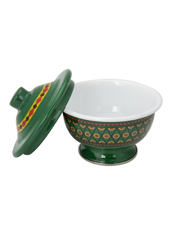 AL SANIDI Najdi inscription bowel, bowel with Lid, Green, Size 13 Cm - Image 3