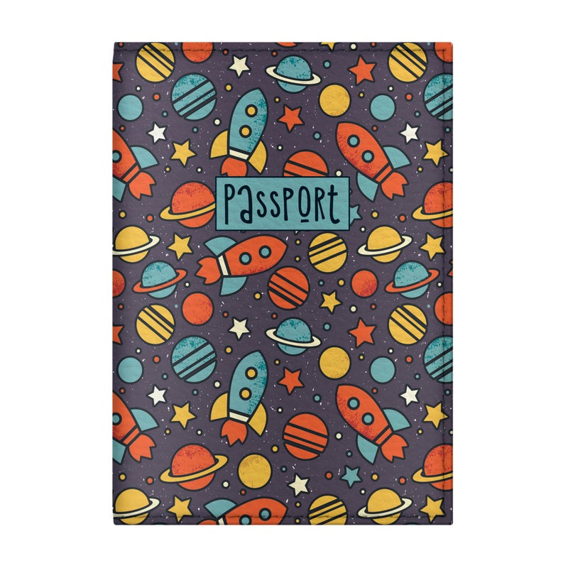 Quttie Passport Cover for Kids, Women and Men, Cute Travel Passport Holder (Dark Space) - Image 1