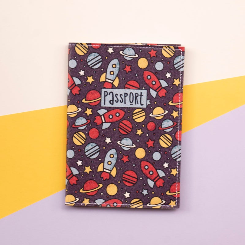 Quttie Passport Cover for Kids, Women and Men, Cute Travel Passport Holder (Dark Space) - Image 5