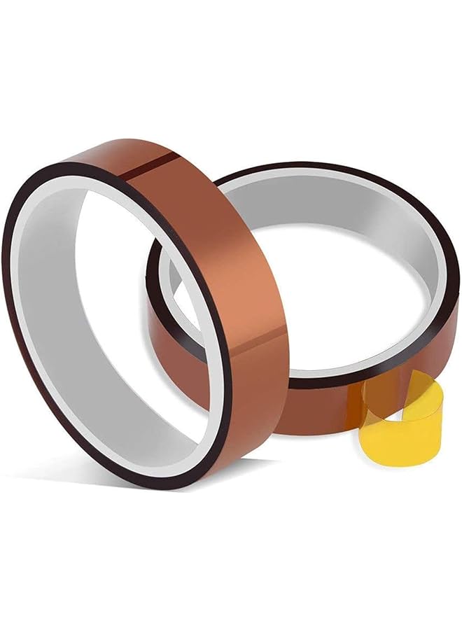 erorex 2Rolls Heat Transfer Tape Heat Tape For Heat Press Heat Resistant High Temperature Tape For Soldering Protecting Circuit Board Masking 3D Printing Htv Craft On T Shirt Fabrics 10Mm X 33M  - Image 2