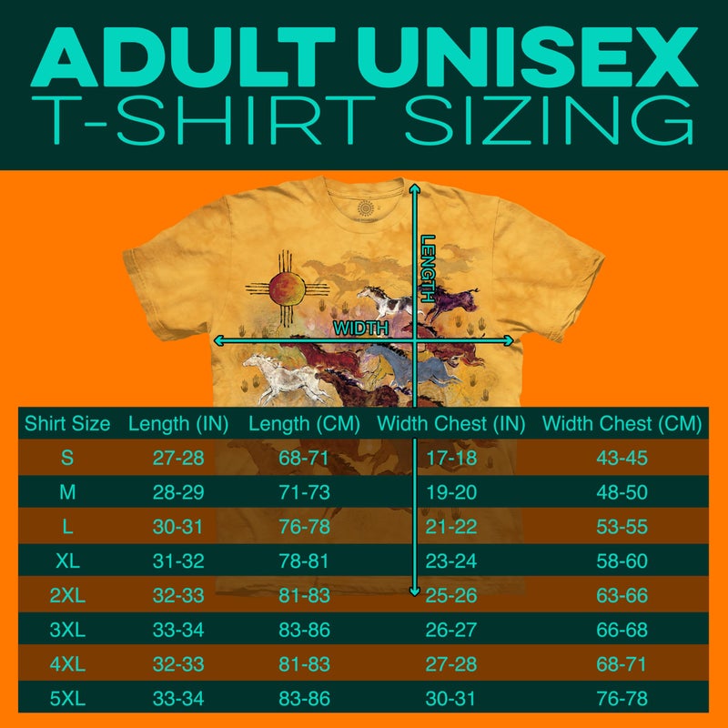 The Mountain Horses and Sun Shirt for Men, Animal Graphic Tees Men, Western Nature Oversized Casual T-Shirt, L Gold - Image 3