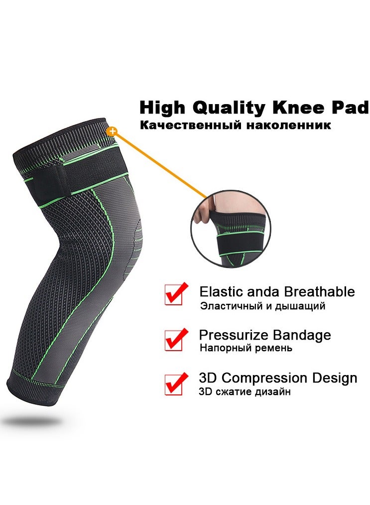 جي آر كيه سي دعامة ركبة مضغوطة محبوكة مع أربطة قابلة للتعديل – قطعتان لحماية الركبة والساق في الشتاء، مناسبة للرجال والنساء - Image 5