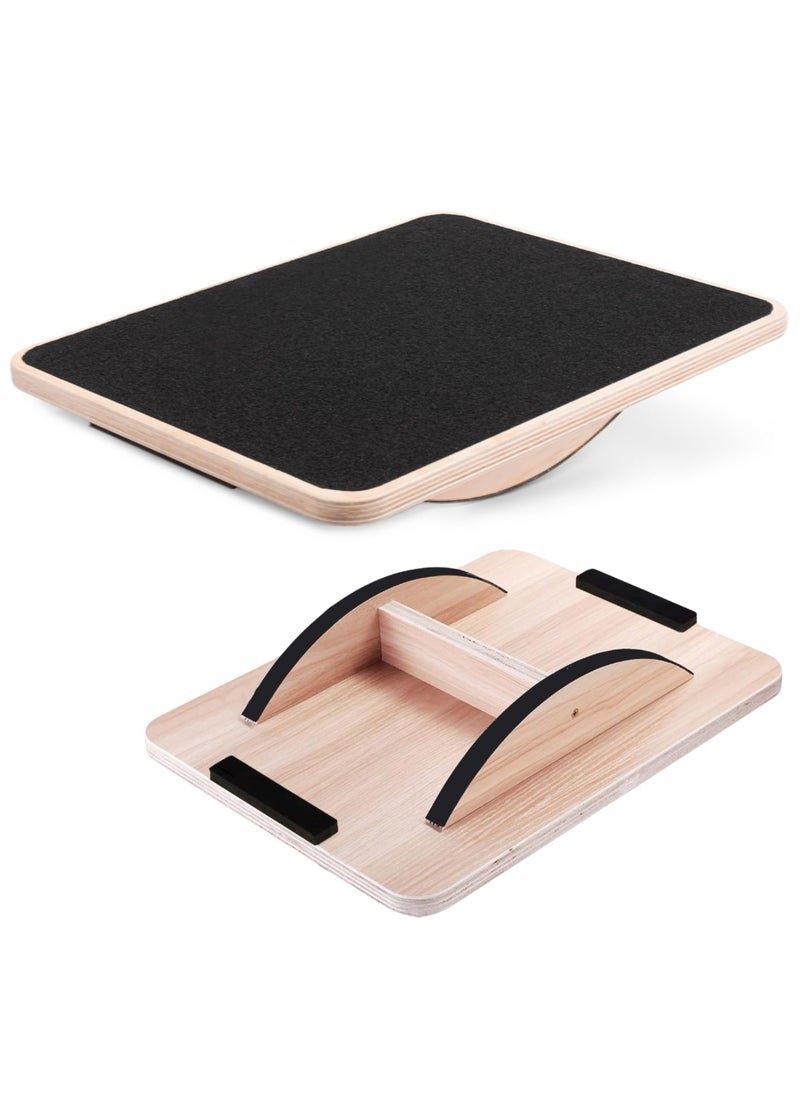 XiuWoo Wooden Balance Board for Leg Workout, Anti-Slip Rocker Board, Wobble Board for Standing Desk  - Image 1