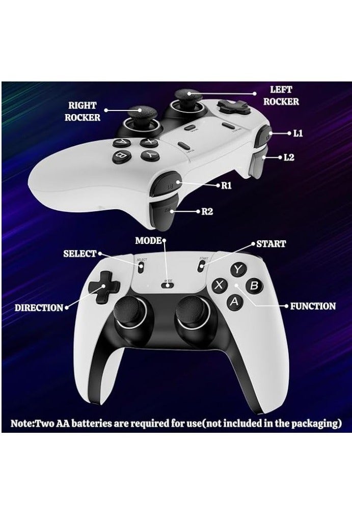 وحدة تحكم ألعاب لاسلكية M15، عصا ألعاب فيديو قابلة للتوصيل والتشغيل مع 23 محاكيًا وأكثر من 20000 لعبة كلاسيكية، مخرج HDMI عالي الدقة 4K، وحدات تحكم لاسلكية مزدوجة 2.4 جيجاهرتز لألعاب التلفزيون، هدية مثالية لمحبي الألعاب والأطفال. - Image 3