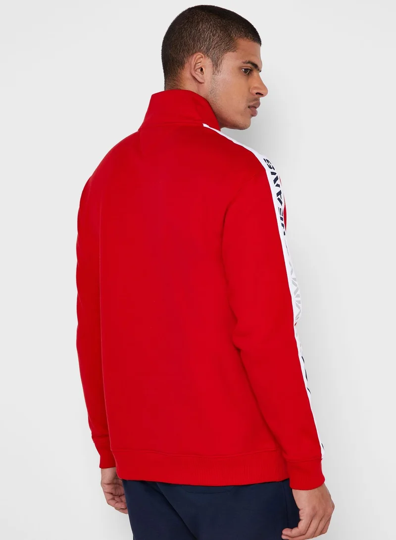 TOMMY JEANS Mock Neck Half Zip Sweatshirt