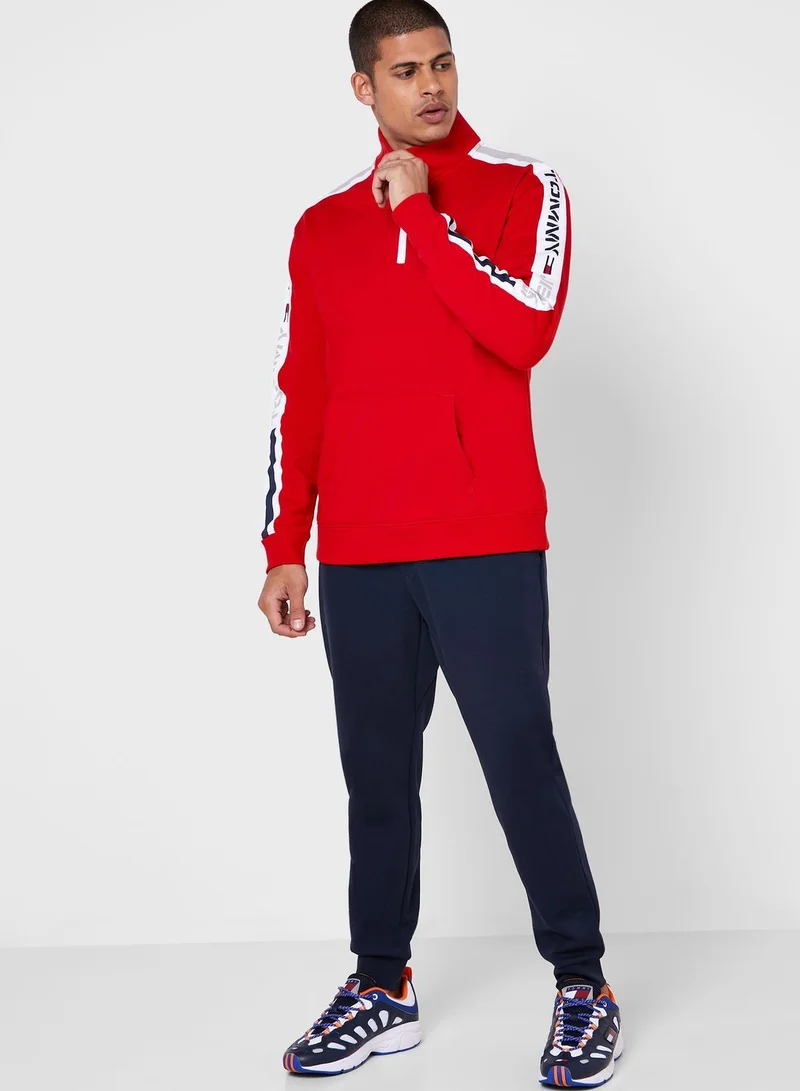 TOMMY JEANS Mock Neck Half Zip Sweatshirt