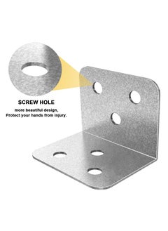 Y&D 20 Pcs Metal Corner Braces, 1.5 in L Brackets for Wood (with Screws), 90° Wide Patterned Bracket Furniture Bed Chair(Silver)  - Image 5