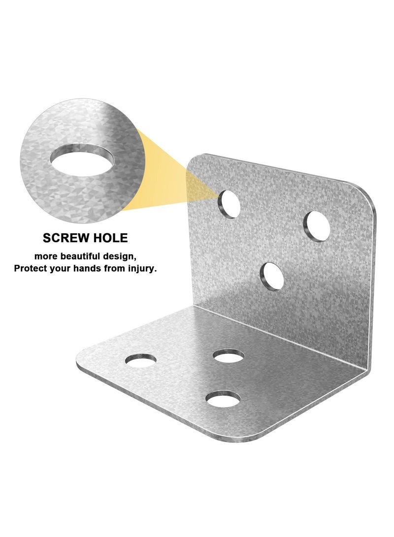 Y&D 20 Pcs Metal Corner Braces, 1.5 in L Brackets for Wood (with Screws), 90° Wide Patterned Bracket Furniture Bed Chair(Silver)  - Image 5