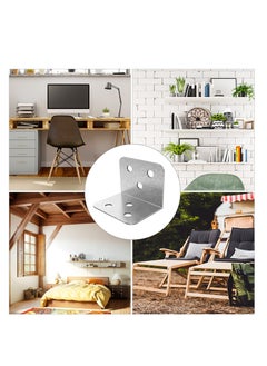 Y&D 20 Pcs Metal Corner Braces, 1.5 in L Brackets for Wood (with Screws), 90° Wide Patterned Bracket Furniture Bed Chair(Silver)  - Image 4