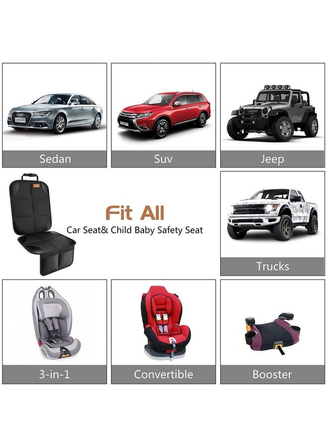 smartelf SMART ELF Car Seat Protector [1 Pack] Large Auto Protector for Child Seats with Thickest Padding and Non-Slip Backing Mesh Pockets for SUV, Sedan, Truck, Leather and Fabric - Black - Image 3